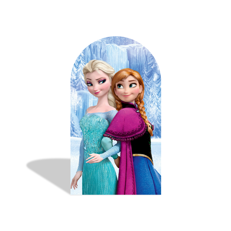 Frozen Anna Elsa Princess  Birthday Party Arch Backdrop Wall Cloth Cover