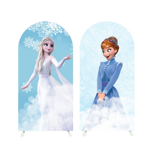 Frozen Anna Elsa Princess Birthday Party Arch Backdrop Wall Cloth Cover