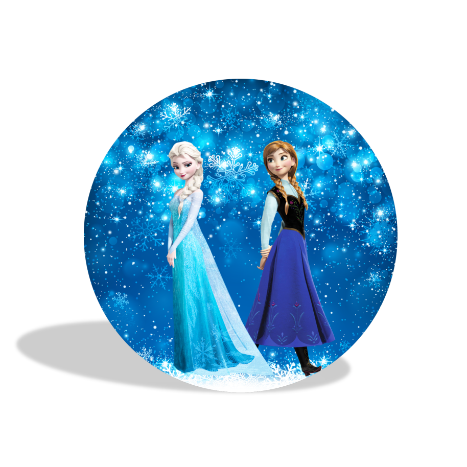 Frozen theme birthday party decoration round circle backdrop cover plinth cylinder pedestal cover