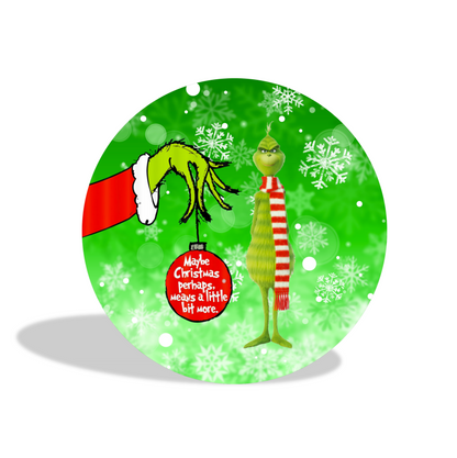 Grinch theme birthday party decoration round circle backdrop cover plinth cylinder pedestal cover