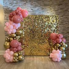 Light Gold Shimmer Sequin Backdrop Wall Panels For Birthday Wedding Baby Shower Bridal