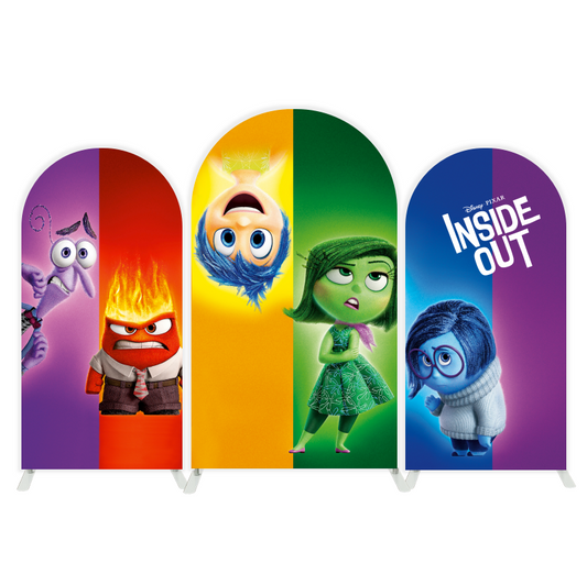 Inside Out Theme Birthday Party Arch Backdrop Wall Cloth Cover