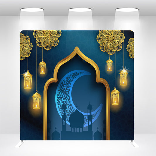 Islamic Ramadan Mubarak Tension Fabric Backdrop Wall Cover With Stand For Birthday Party Photography Photo Shoot Studio Props