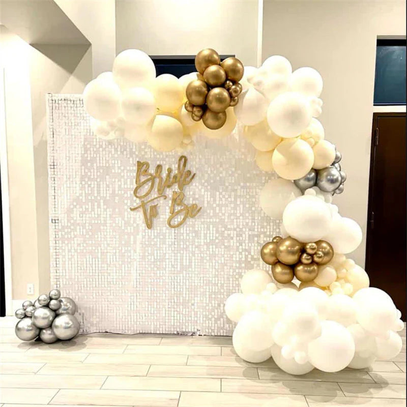 White Sequin Shimmer Backdrop Wall Panels For Birthday Wedding Party Event Decoration