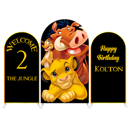 Lion King Birthday Baby Shower Party Ground Arch Backdrop Wall Cloth Cover