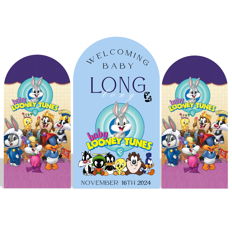 Looney theme Birthday Party Arch Backdrop Wall Cloth Cover