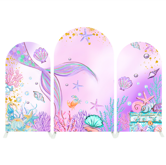 Mermaid Theme Birthday Baby Shower Party Background Arch Backdrop Wall Cloth Cover