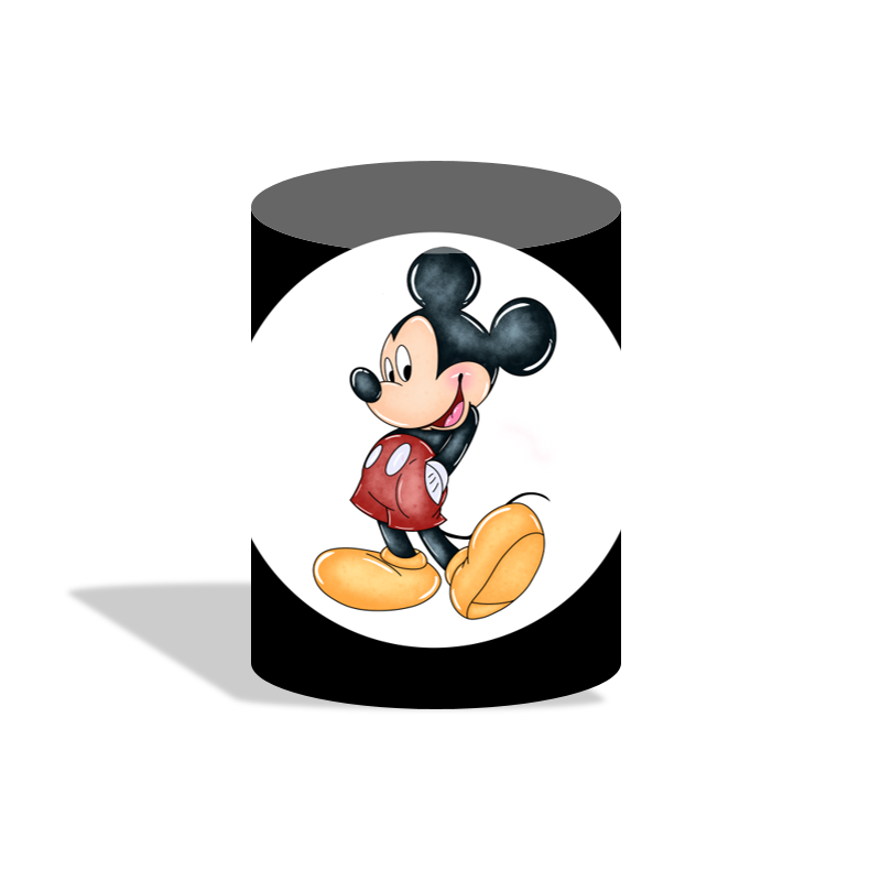 Mickey birthday party decoration arch backdrop cover plinth cylinder pedestal cover