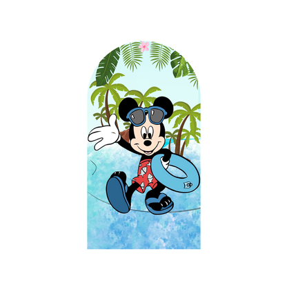 Minnie &Mickey beach Birthday Party Arch Backdrop Wall Cloth Cover