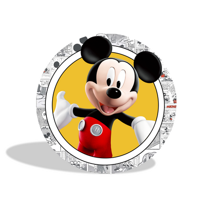 Mickey birthday party decoration round circle backdrop cover plinth cylinder pedestal cloth cover