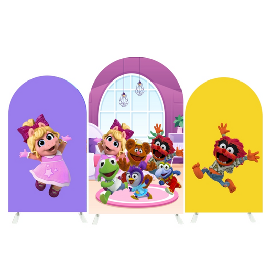Muppet Babies Birthday Party Arch Backdrop Wall Cloth Cover