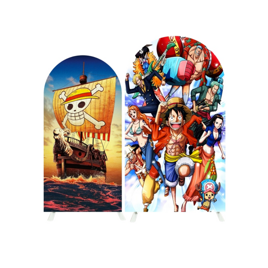 One Piece Theme Birthday Party Arch Backdrop  Wall Cloth Cover