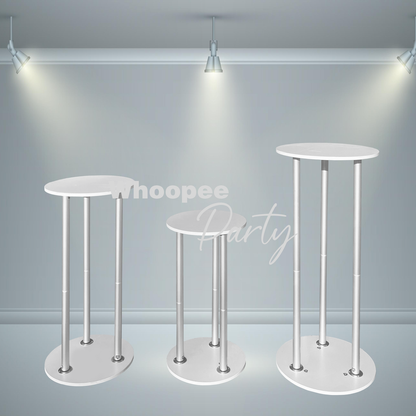 Aluminum Alloy Tube Plinth Cylinder Pedestal Stand Dessert Table For Birthday Wedding Party Decoration