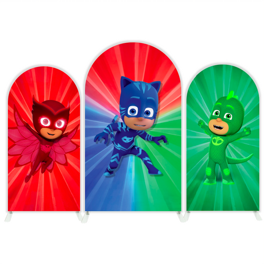 Pj Masks Cartoon Happy Birthday Party Arch Backdrop Wall Cloth Cover