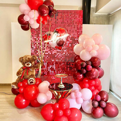 Red Sequin Shimmer Backdrop Wall Panels For Birthday Wedding Baby Shower Bridal