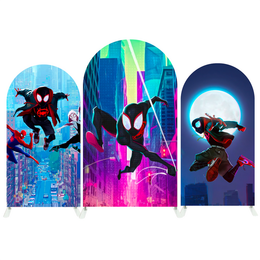 Spiderman Theme Birthday Party Arch Backdrop Wall Cloth Cover