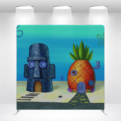 SpongeBob Theme Birthday Party Backdrop Wall Cover With Stand