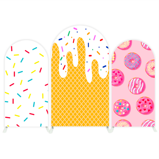 Sweet Donut Birthday Baby Shower Party Arch Backdrop Wall Cloth Cover
