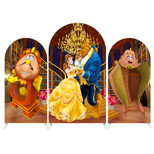 The Beauty And The Beast Birthday Baby Shower Party Ground Arch Backdrop Wall Cloth Cover