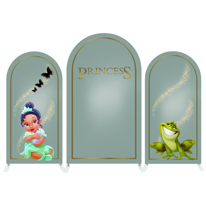 Baby Tiana Princess Birthday Baby Shower Party Arch Backdrop Wall Cloth Cover