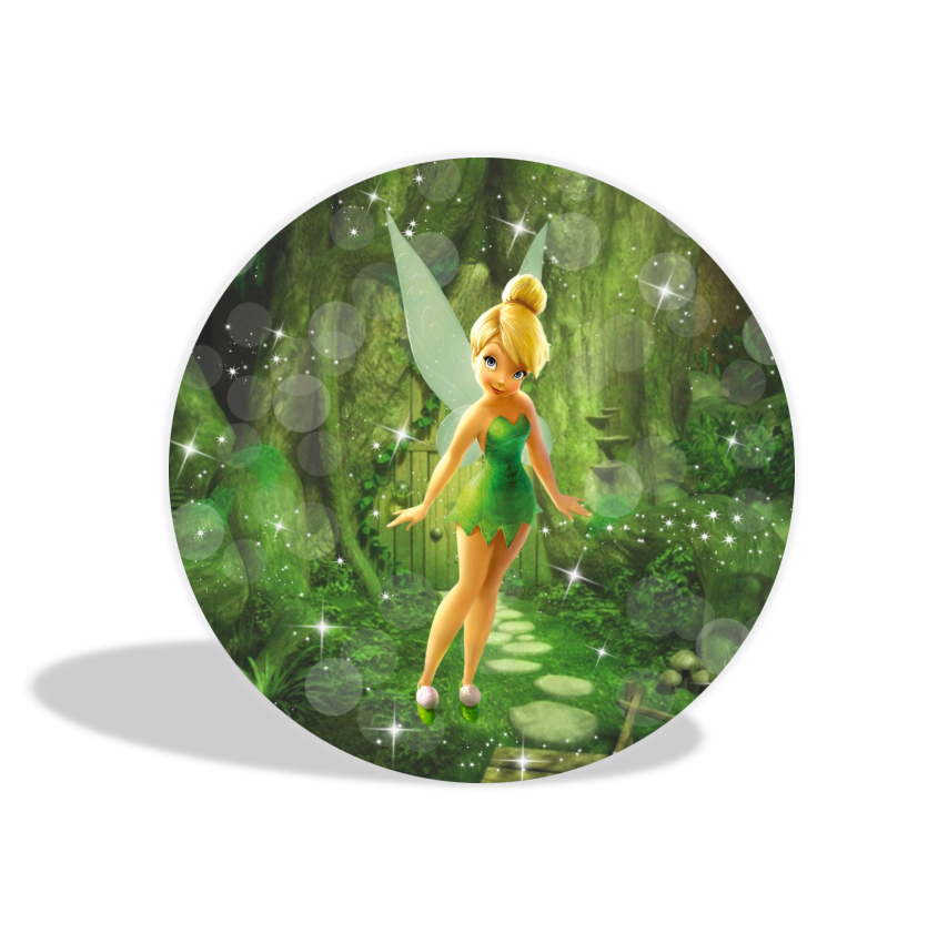 Tinker bell theme birthday party decoration round circle backdrop cover plinth cylinder pedestal cover
