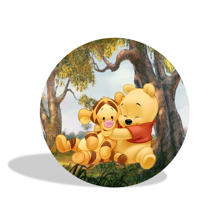 Winnie the poor birthday party decoration round circle backdrop cover plinth cylinder pedestal cover