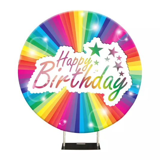 Party Birthday Round Backdrop Cover With Stand