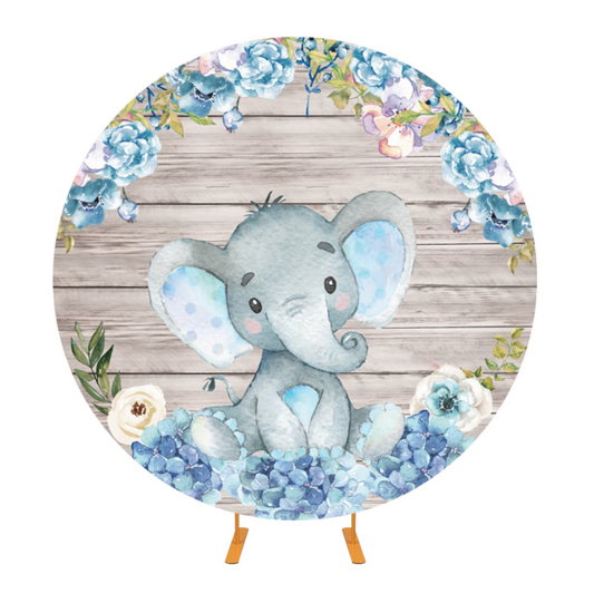 Elephant Round Backdrop For Birthday Party Decoration