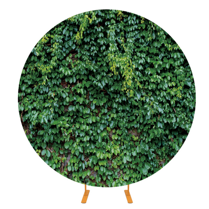 Green Leaves Grass Circle Backdrop Cover For Party Event Decorate