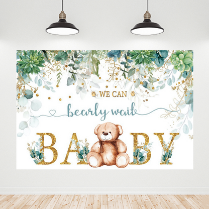 Teddy Bear Baby Shower Backdrop We Can Bearly Wait Vinyl Photo -  Norway