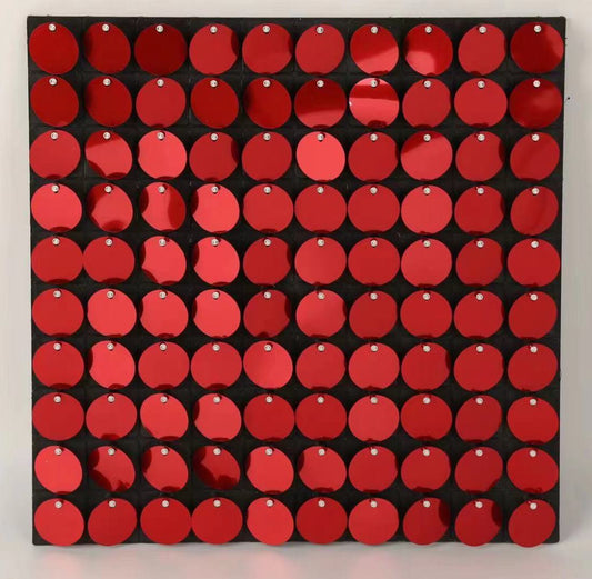 Round Red sequin shimmer wall
